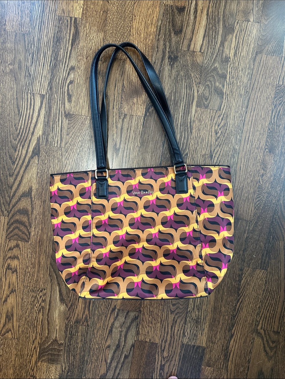 Vera Bradley Geometric Multicolor Tote - Pink, Gold, Brown, Black